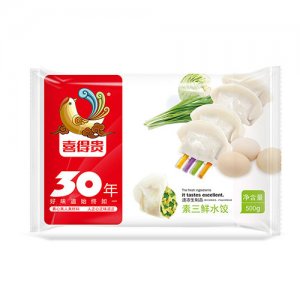 喜得貴素三鮮水餃500g