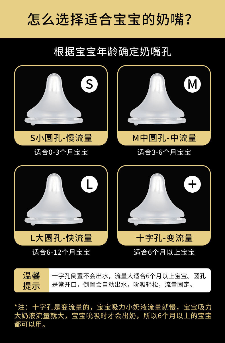 寬口徑奶嘴自然實感耐咬耐嚼奶嘴代加工oem,價格美麗