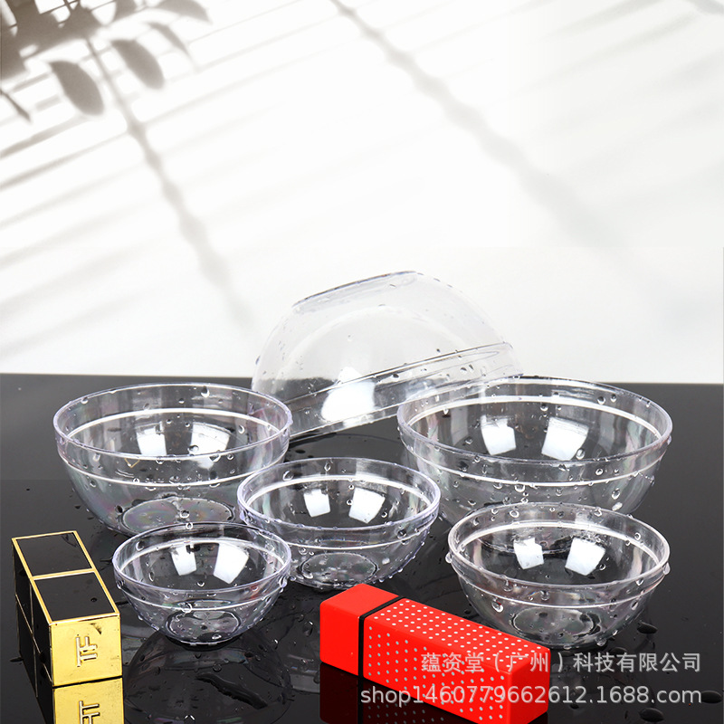 廠家批發(fā)加厚耐磨亞克力美容碗1號(hào)直徑6cm調(diào)膜碗套裝透明白面膜碗.jpg