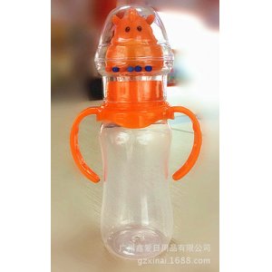動(dòng)物頭搖鈴蓋PP奶瓶 標(biāo)準(zhǔn)口徑安全不含雙酚A奶瓶貼牌定制代加工
