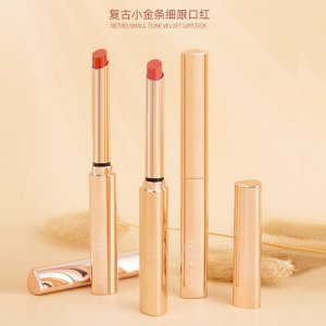 小金條細跟口紅半啞貼牌定制代加工