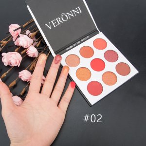 VERONNI 啞光大地豆沙色九色眼影可OEM/ODM代工