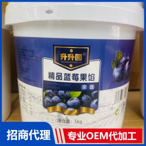 升升園精品藍莓果餡果醬5kg 桶裝果醬OEM代工 罐頭果醬貼牌定制廠家