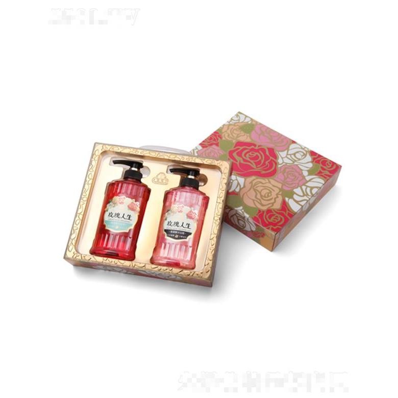 美吾發(fā)玫瑰人生鎏金彩繪禮盒 洗沐 475ml*2長(zhǎng)效保濕柔潤(rùn)