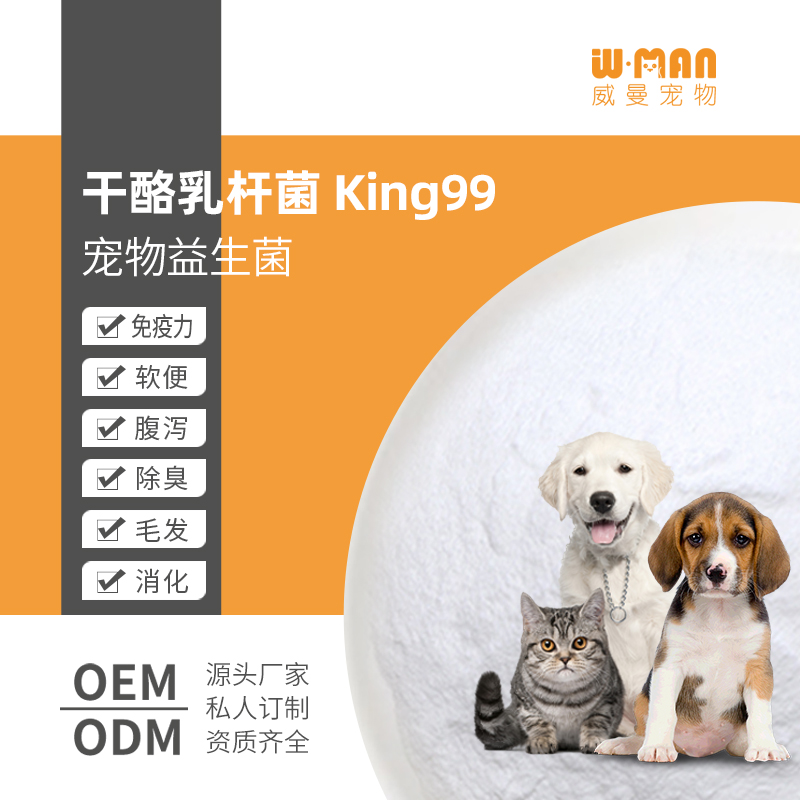 干酪乳桿菌King99 貓糧狗糧促進(jìn)寵物吸收消化 凍干型益生菌粉原料廠家
