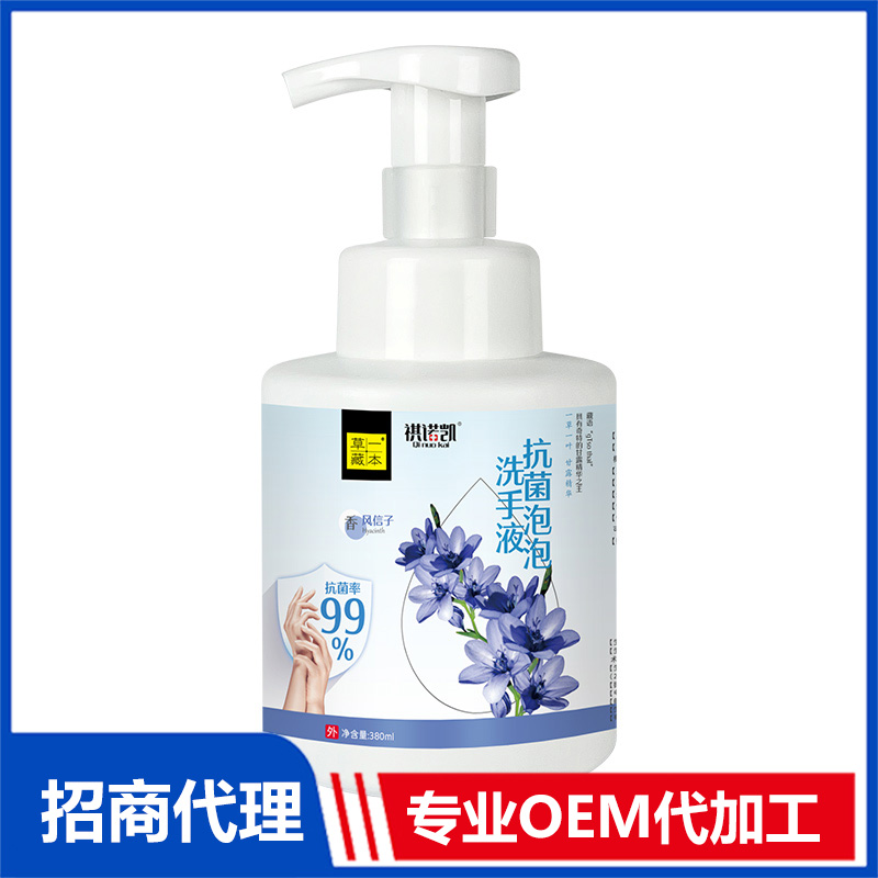 草一藏本抗菌泡泡洗手液風(fēng)信子OEM代加工 洗護(hù)洗手液貼牌加工源頭工廠