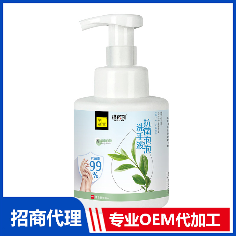 草一藏本抗菌泡泡洗手液清幽白茶OEM代加工 洗護(hù)洗手液貼牌加工源頭工廠
